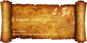 Linges Zsóka névjegykártya